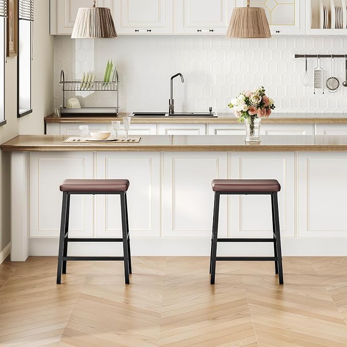 HOOBRO Bar Stools, Counter Height Bar Stools, 24 Inch Barstools - Image 2
