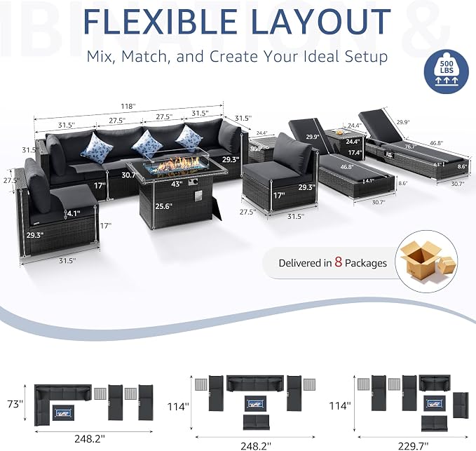 NICESOUL 11-Piece Patio Furniture - Image 6