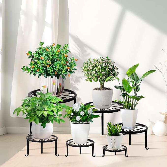 6-Pack Metal Plant Stand, Heavy Duty Flower Pot Stands - Image 8