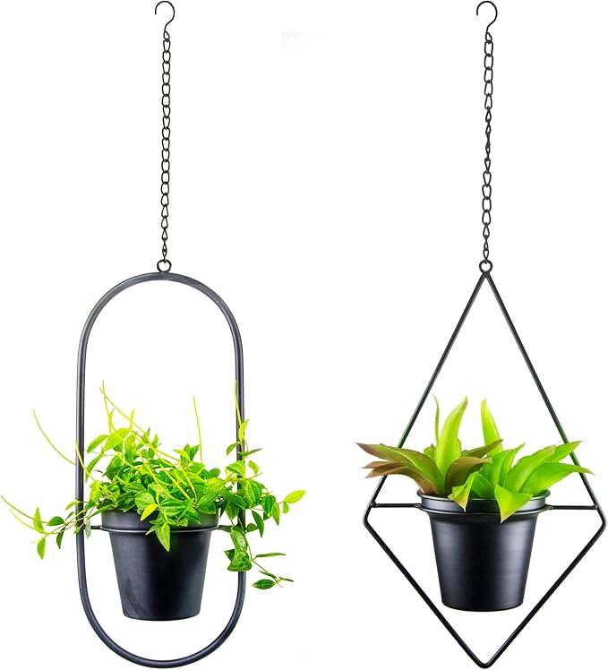 Modern Hanging Planters for Indoor Plants, Metal Plant Hanger by HemePaha