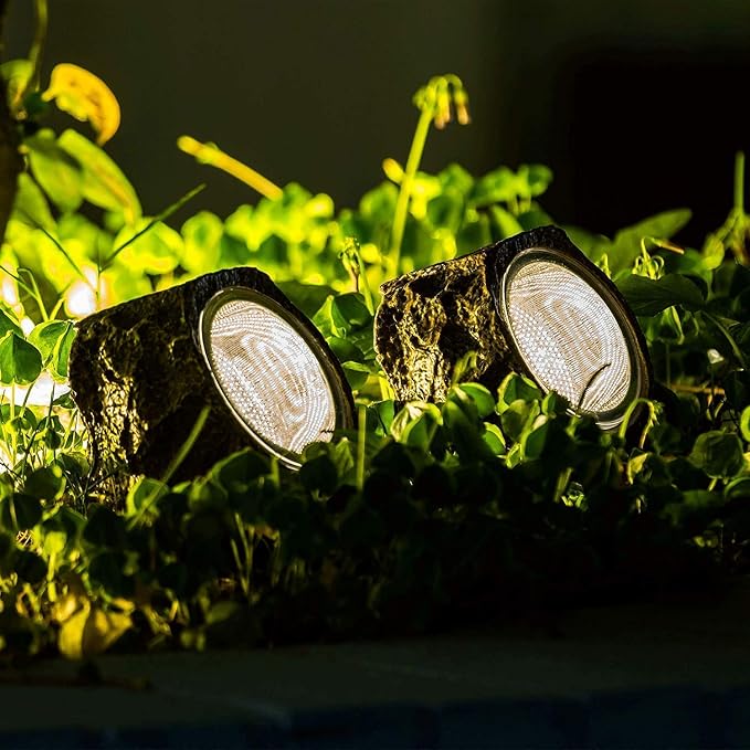 EiGreen Solar Garden Rock Lights Outdoor, 2 Pack 10 LED Waterproof Solar - Image 9