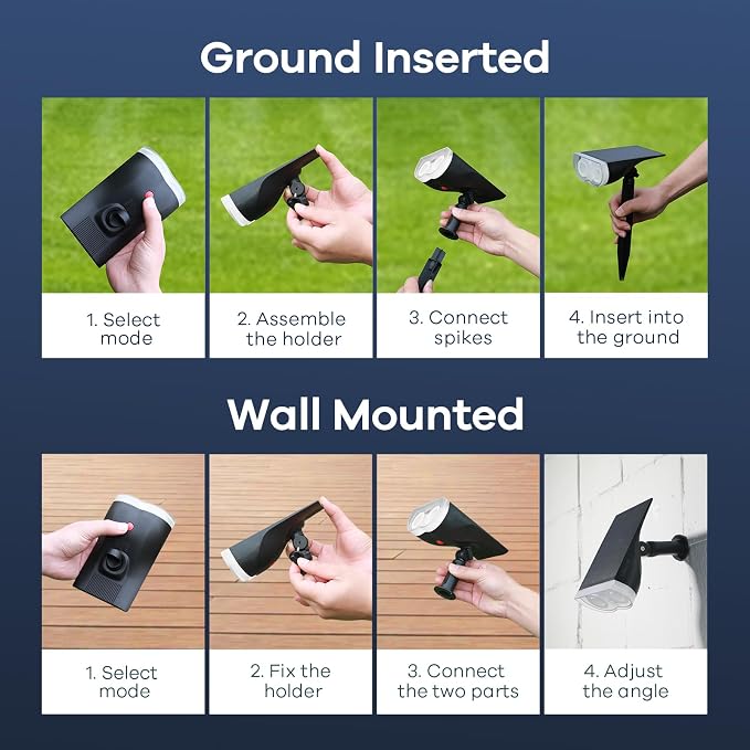 Consciot Solar Spotlights Outdoor, Daylight IP67 Waterproof 2-in-1 Solar Spot - Image 8