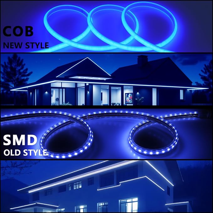 AC 110V COB LED Strip Lights Outdoor Waterproof 65.6ft, IP65 Flexible Cuttable - Image 4