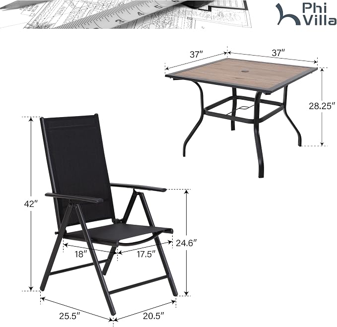 PHI VILLA Outdoor Patio Dining Set - Image 8