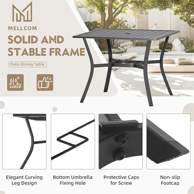 MELLCOM 37''x37'' Outdoor Dining Table - Image 3