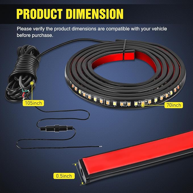 Nilight Truck LED Running Board Lights 2PCS 70 Inch LED Side Maker Light - Image 7