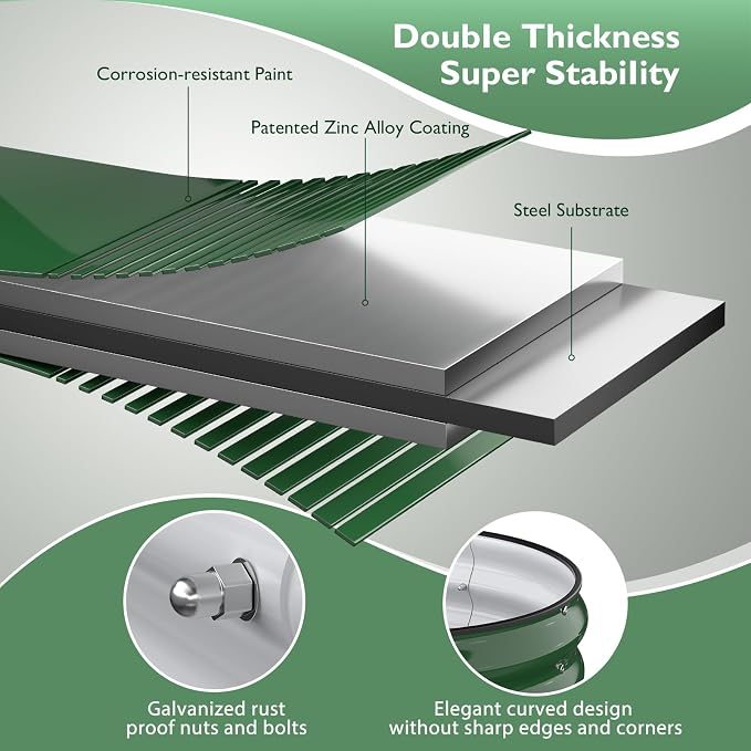 8x2x1.5 ft Galvanized Steel Raised Garden Bed, Raised Garden Bed Kit, - Image 7