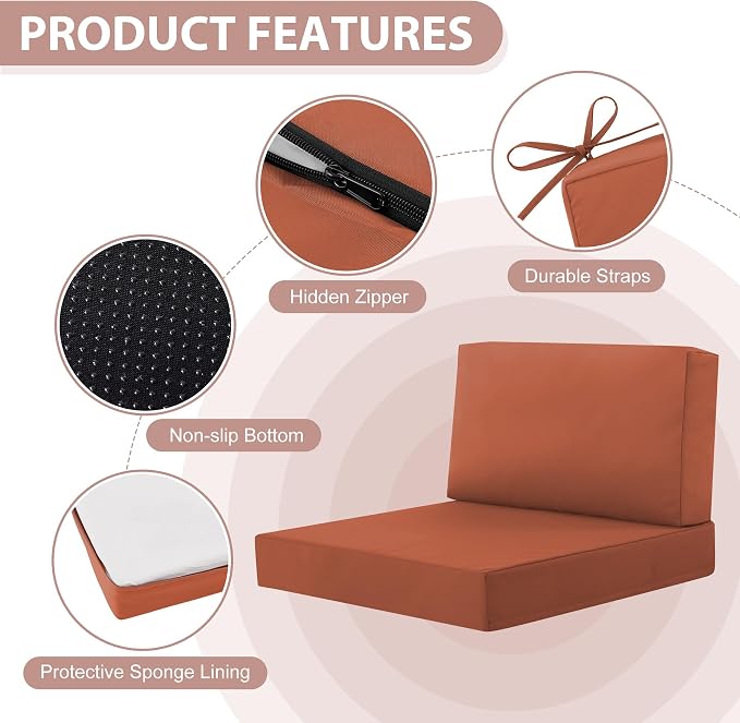 7-Piece Patio Furniture Cushions Set, Replacement Outdoor Cushions - Image 5