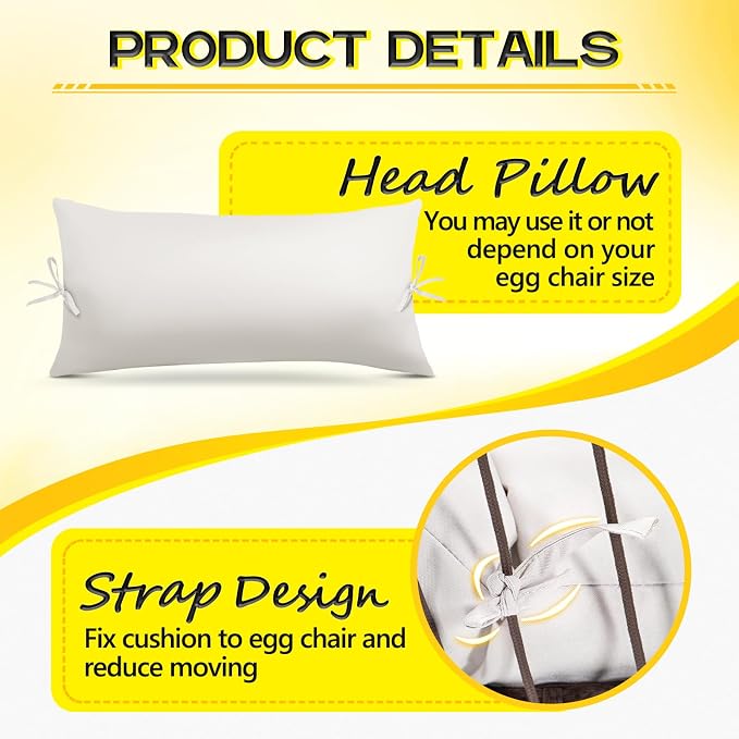 MAGIC ELEPHANT Egg Chair Cushion, Memory Foam Hanging Egg Chair Cushion - Image 5