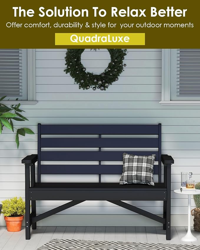 GREENVINES Outdoor Bench | 51.5’’ | HDPE | Garden Benches | Weatherproof | - Image 5