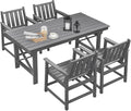 HDPE Patio Dining Set, 5-Piece Outdoor Table and Chairs by SeeHill
