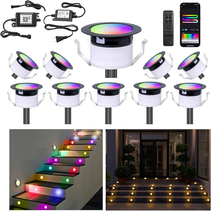 FVTLED LED Deck Lights Kit, Φ1.22 Low Voltage WiFi Pixel RGBW+IC Multi-Color by FVTLED