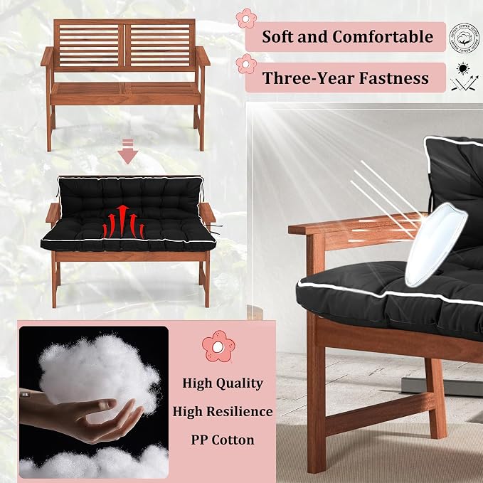2-3 Seat Swing Replacement Cushion, Outdoor Bench Cushions - Image 3