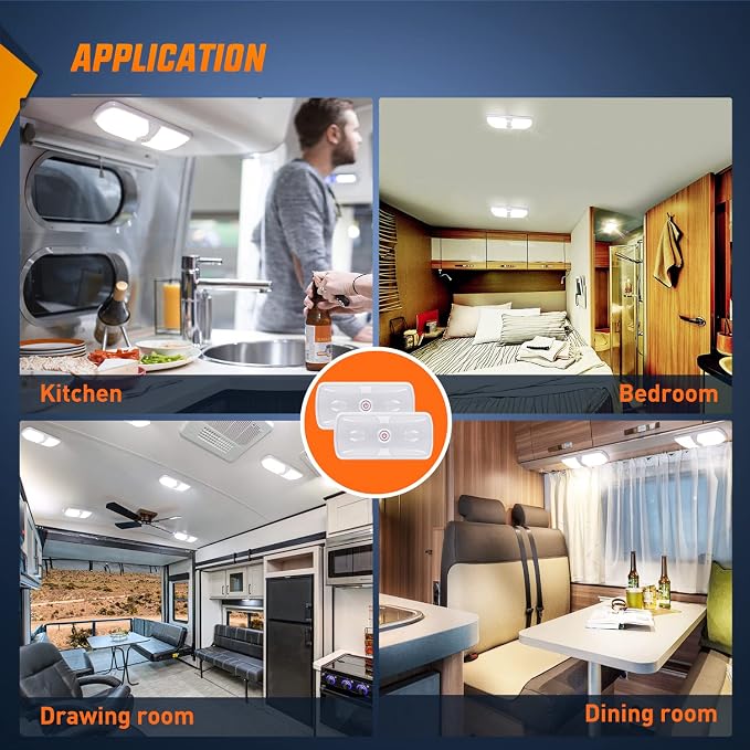 Nilight 5pcs 12V RV Interior Lights LED Ceiling Double Dome Light - Image 10