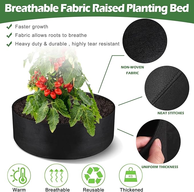 LBTING 2Pcs 50 Gallon Plant Grow Bags, Fabric Raised Planting Bed Heavy Duty - Image 3