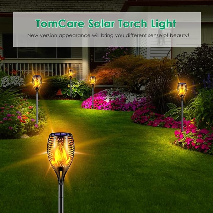 TomCare Solar Lights Outdoor 99 LED Higher & Larger Flickering Flame Solar - Image 6