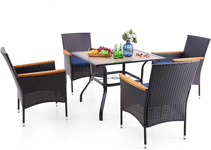 PHI VILLA 5 Pieces Outdoor Dining Set by PHIVILLAThepioneerofcomfortablehouseholdsupplies