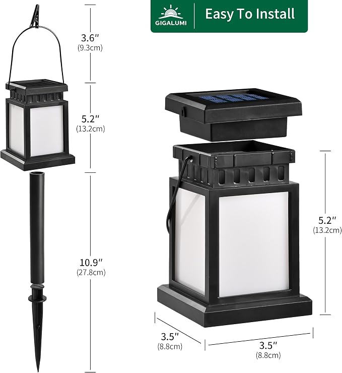 GIGALUMI Solar Lanterns Outdoor Waterproof, 8 Pack Hanging Solar Lanterns - Image 5