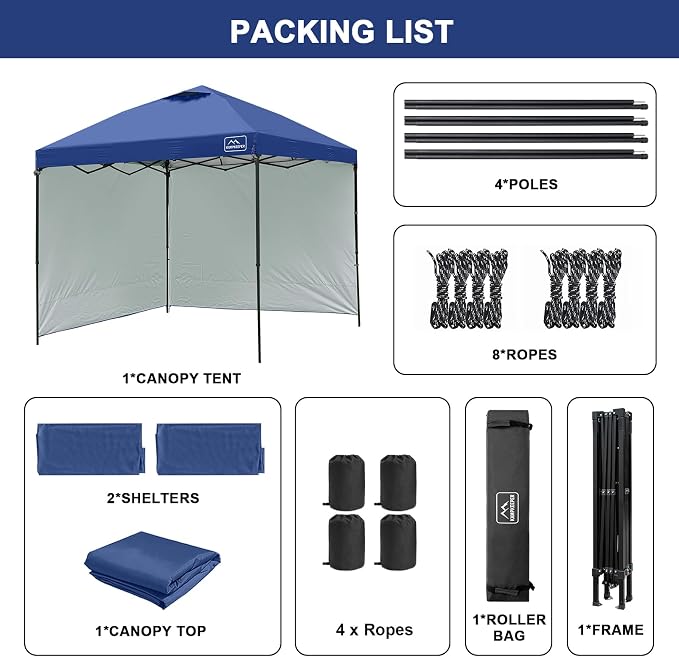 KAMPKEEPER 10x10 Easy Pop Up Canopy Tent - Image 6