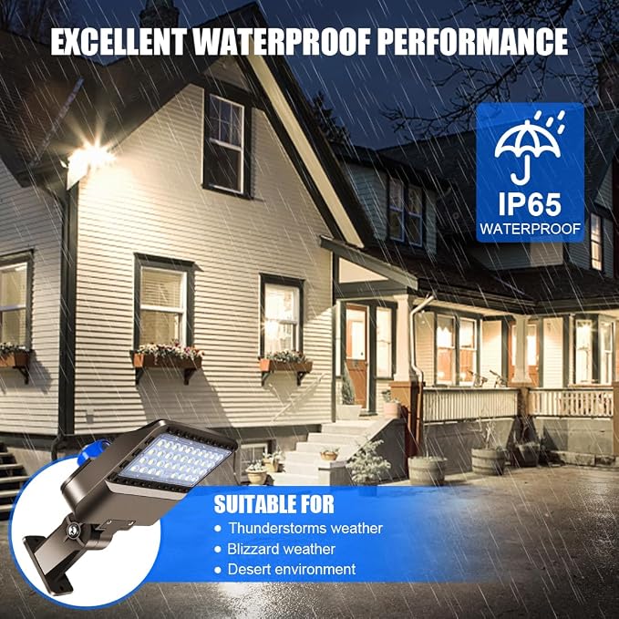 Juyace 150W LED Dusk to Dawn Flood Light, IP65 Waterproof Commercial Wall - Image 5