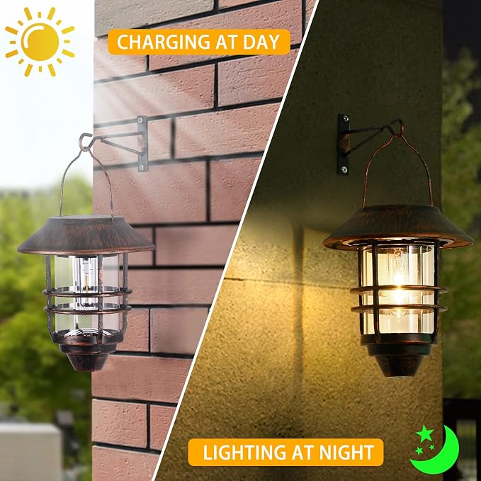 Solar Lantern Outdoor, Hanging Waterproof Solar Lights - Image 3