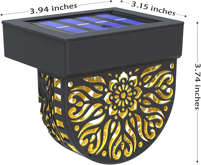 Solar Fence Lights 6 Pack Solar Deck Lights Waterproof LED Powered Step Wall - Image 7
