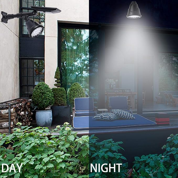 Solar Spotlights Outdoor 18 LED 300 Lumens Waterproof Adjustable Wall Light - Image 2