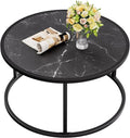 SAYGOER Black Coffee Table Round Marble CoffeeTables by Saygoer