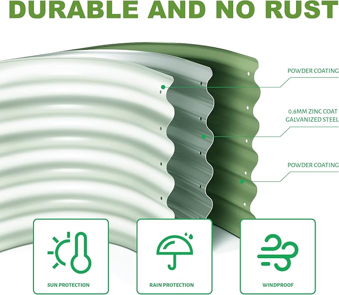 2Pcs 2X2X1ft Round Raised Garden Bed Kit, Galvanized Raised Garden Beds Outdoor - Image 5