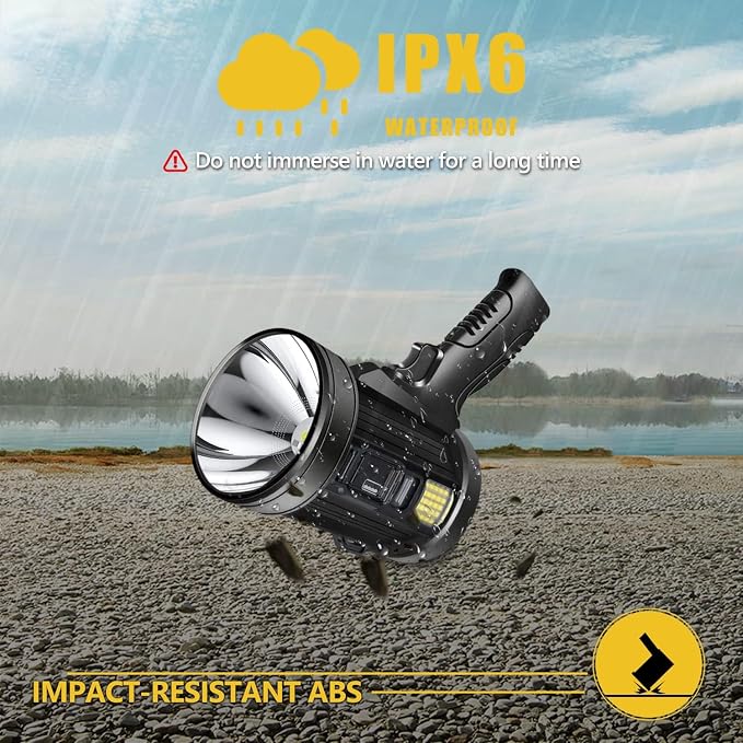 Spotlight 100000 Lumens, 6 Modes Led Rechargeable Spotlight Flashlight As Seen - Image 7