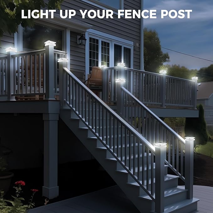 Peasur 4x4 Solar Post Cap Lights Outdoor - Image 7