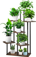 7 Tier Plant Stand Indoor, Thickened Metal Wood Corner Plant Shelf Stands by YOCOMEY