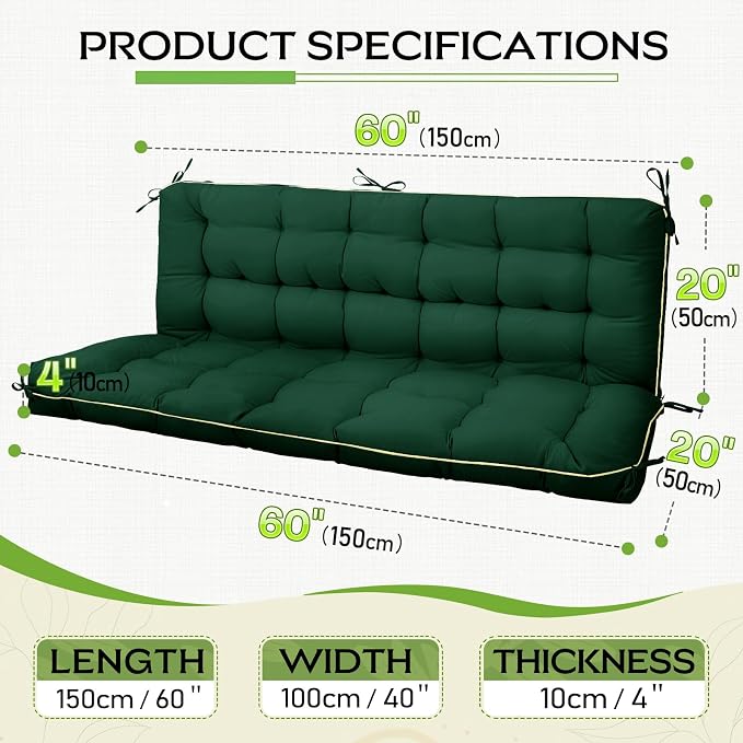AS AWESLING 60×40 INCH Oxford Fabric Swing Cushions - Image 7