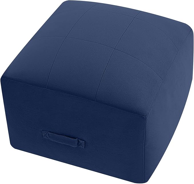 MeMoreCool Square Stuffed Pouf Ottoman Foot Rest, Floor Pouf Foot Stool by MeMoreCool