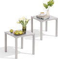 Crestlive Products Aluminum Outdoor Side Table Set of 2, Pool Lounge Chair Side by CrestliveProducts