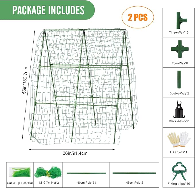 2PCS Cucumber Trellis for Climbing Plants Outdoor, Garden Trellis for Raised - Image 7