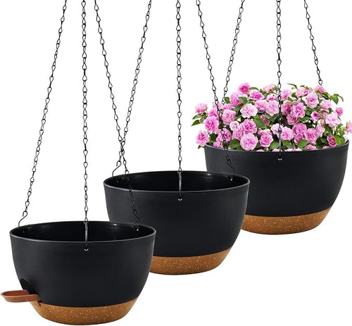 10 inch Hanging Planters for Indoor Plants, 3 Pack Self-Watering Hanging by Unknown