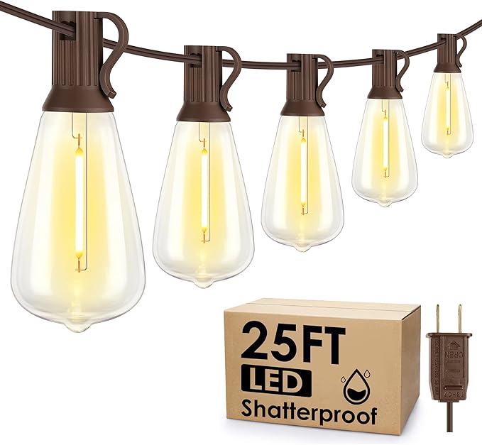 25FT Outdoor String Lights, Patio Lights by Larkvue