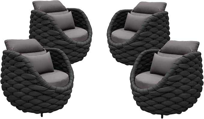 TWT 6 Pieces Patio Sofas All-Weather Rope Balcony Furniture - Image 6