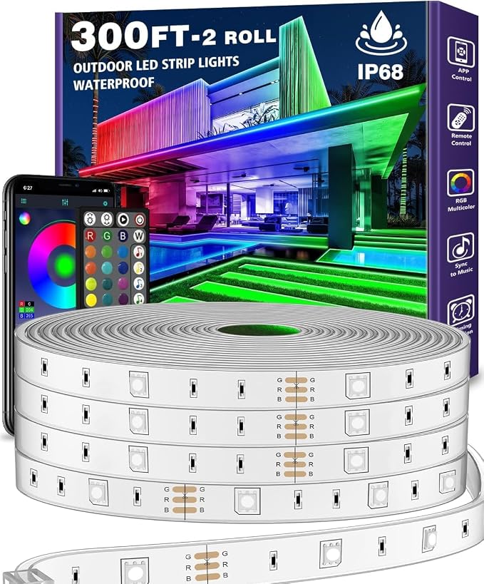 AILBTON 300ft Outdoor LED Strip Lights Waterproof, IP68 Outside Led Light by AILBTON