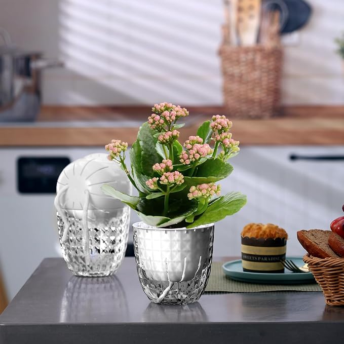 Self Watering Pots for Indoor Plants, Flower Pots, Self Watering Plant Pot-6pcs - Image 7