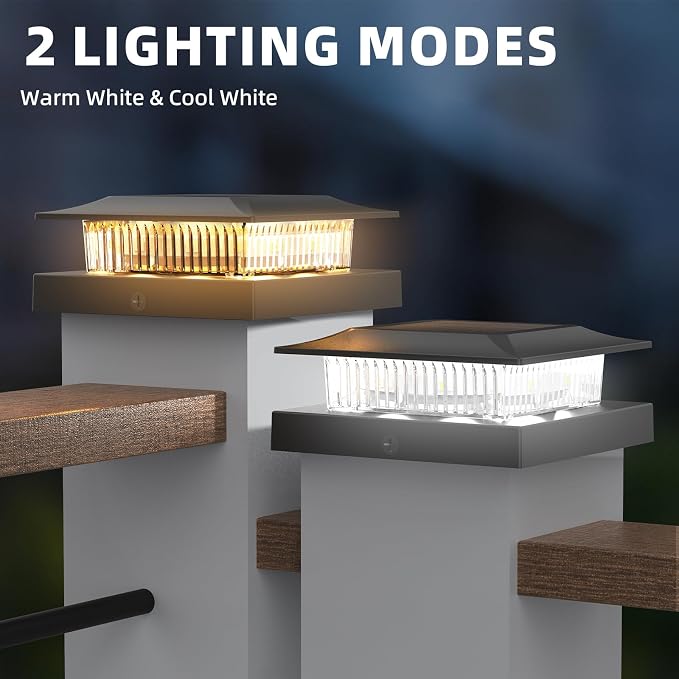4x4 Solar Post Cap Lights 16 Pack, Fence Post Solar Lights - Image 2