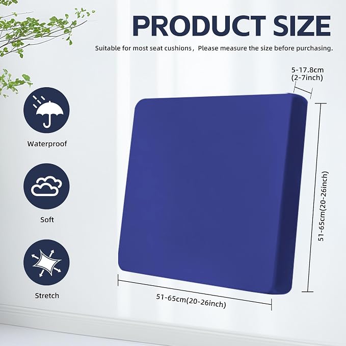 8Pcs Outdoor Cushion Covers, Patio Cushion Covers, Stretch Elastic Slipcovers - Image 2