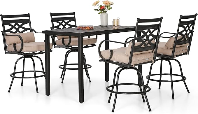 Sophia & William 5 Piece Patio Bar Set, Patio High Dining Set by SophiaWilliam