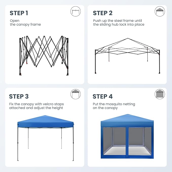 PHI VILLA 10 x 10 Pop Up Canopy Tent - Image 4