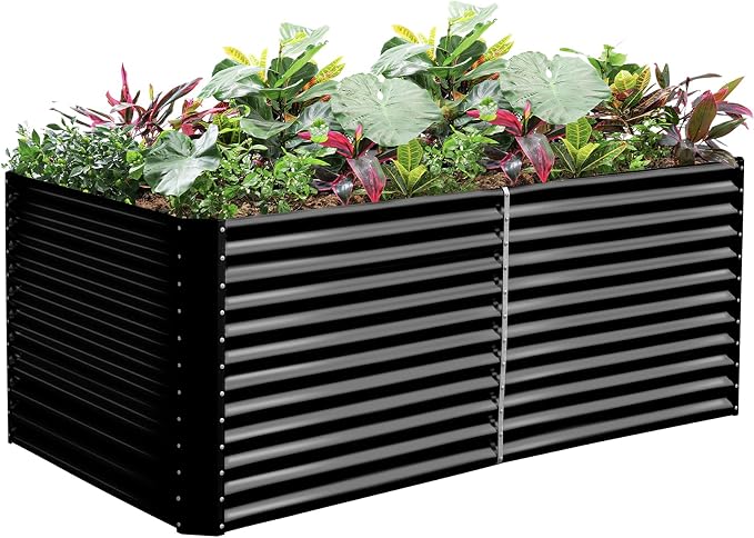Land Guard 6x3x3ft Rectangular Galvanized Raised Garden Beds, Large-Capacity by LandGuard