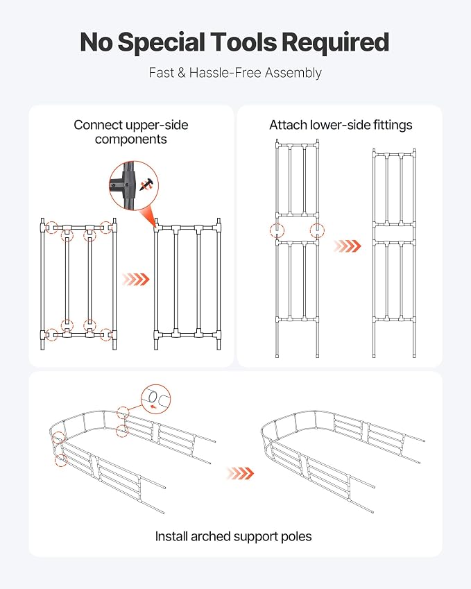 VEVOR Garden Arbor, 94.5 x 59 x 15.8 in Metal Archway, Sturdy Outdoor Trellis - Image 4