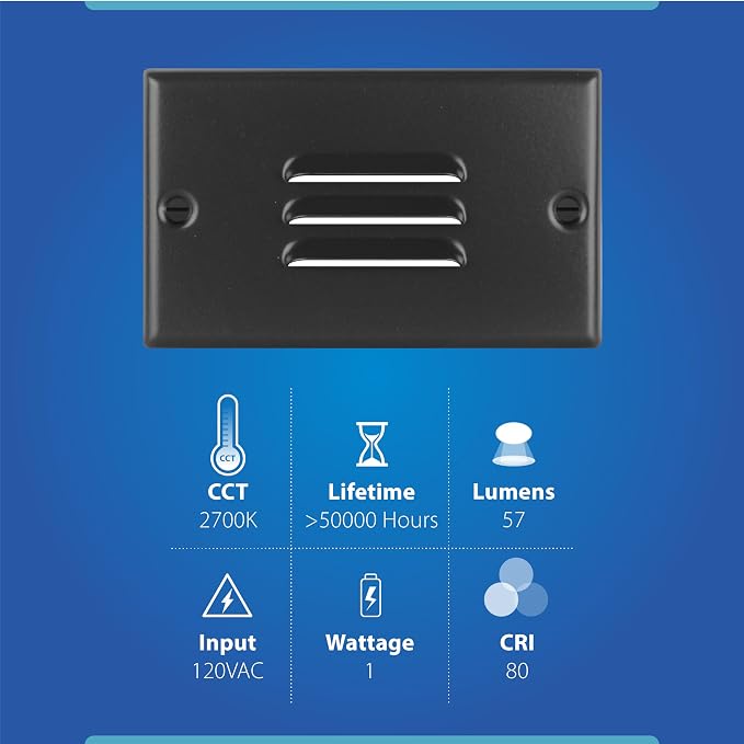 STP2 Horizontal Louvered Black LED Step Light - Image 11