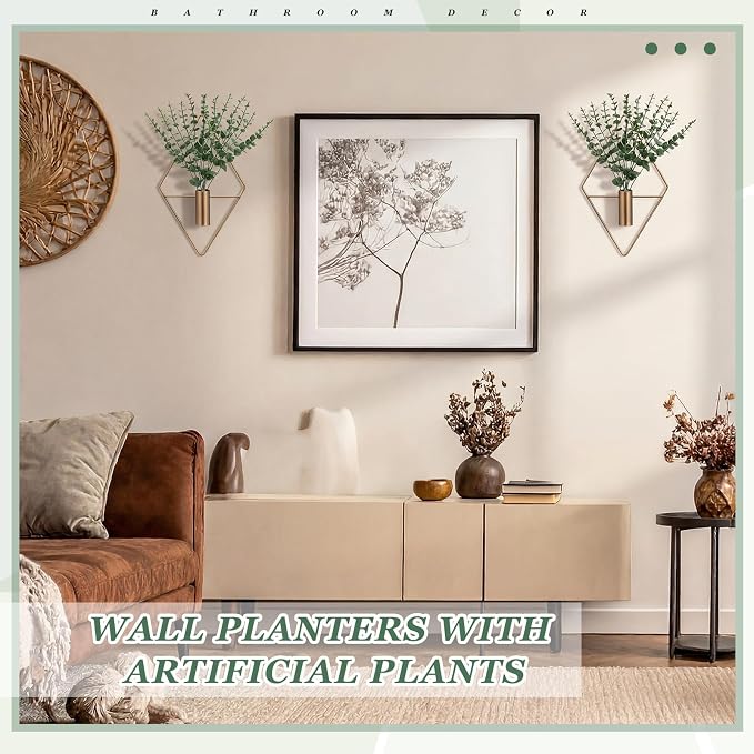 4 Pieces Bronze Wall Decor Hanging Planters - Image 4
