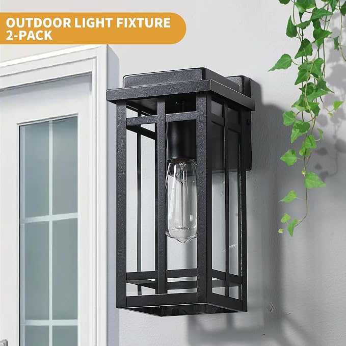 12'' Outdoor Wall Light Fixtures 2 Packs, Exterior Lighting Fixtures Wall - Image 5